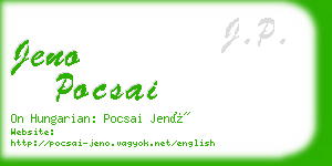 jeno pocsai business card